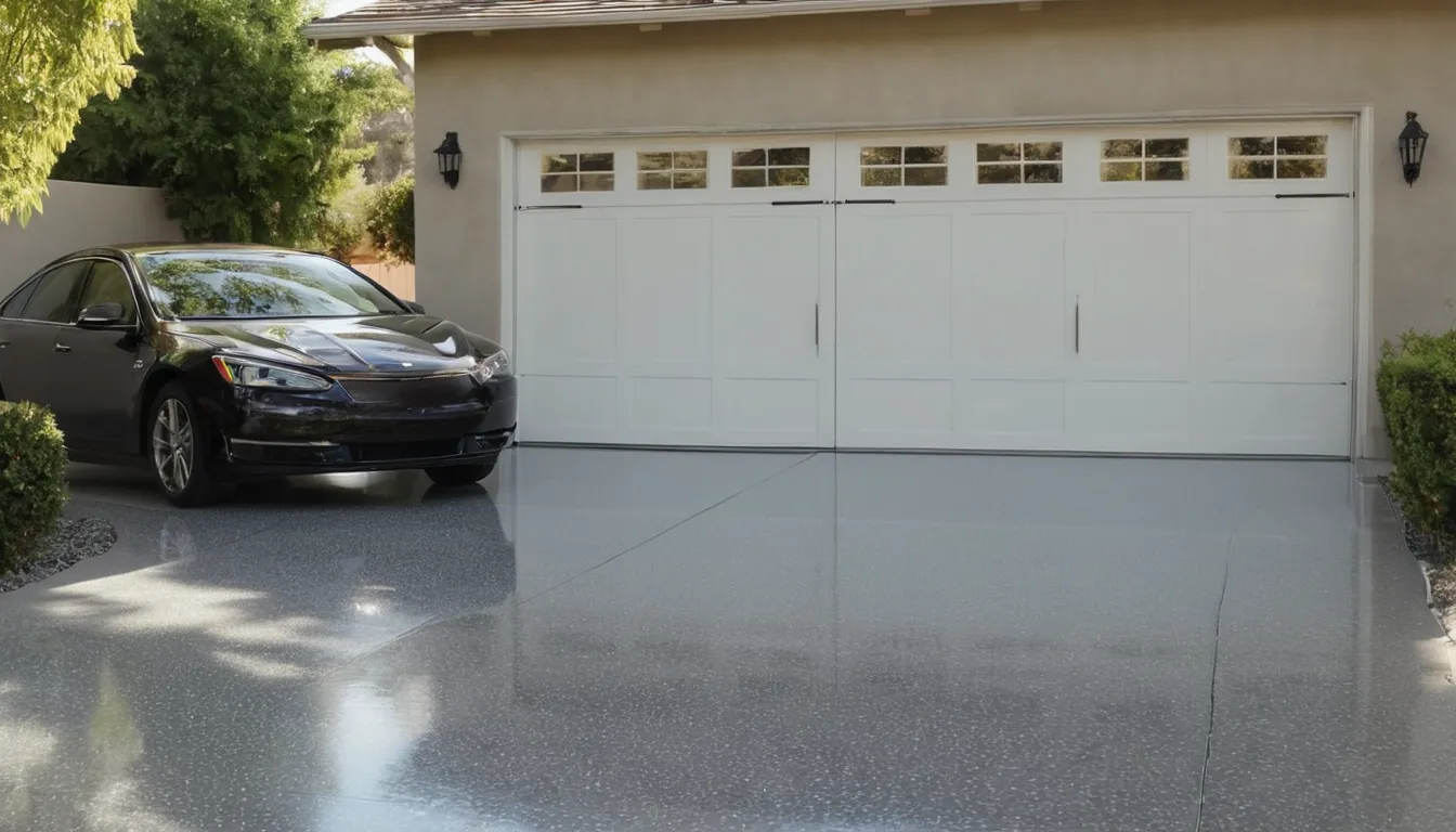 A tidy garage with a freshly coated epoxy floor in Antioch